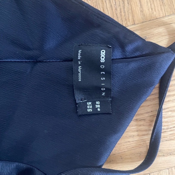 ASOS asymmetrical dress navy blue - Picture 3 of 4